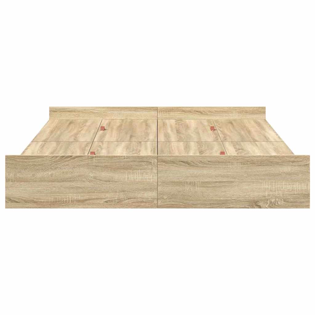 Seng med opbevaring Sonoma eg 150 x 200 cm Konstrueret træ