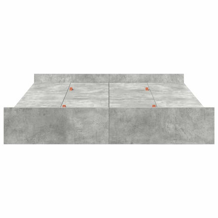 Seng med opbevaring Beton Grå 150 x 200 cm Konstrueret træ