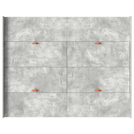 Seng med opbevaring Beton Grå 150 x 200 cm Konstrueret træ
