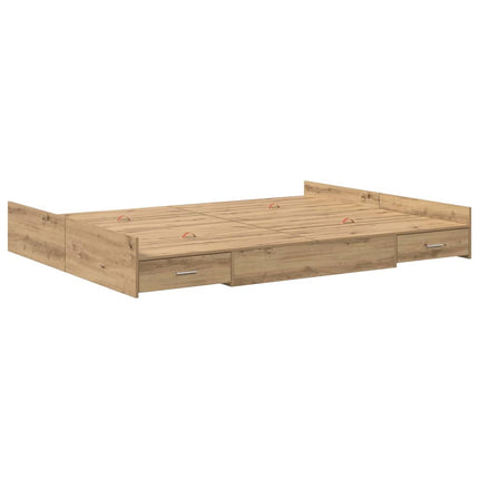 Seng med opbevaring Artisan Egetræ 150 x 200 cm Konstrueret træ