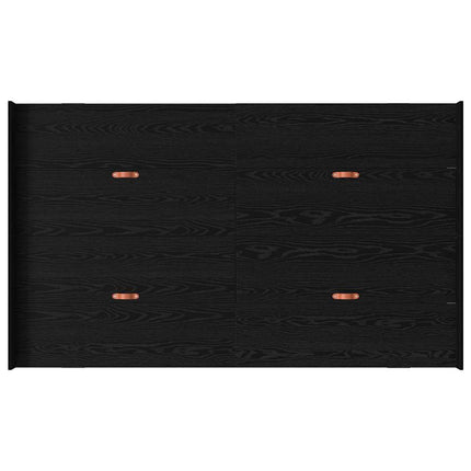 Seng med opbevaring Sort eg 120 x 200 cm Konstrueret træ