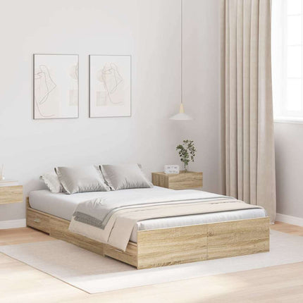 Seng med opbevaring Sonoma eg 120 x 200 cm Konstrueret træ