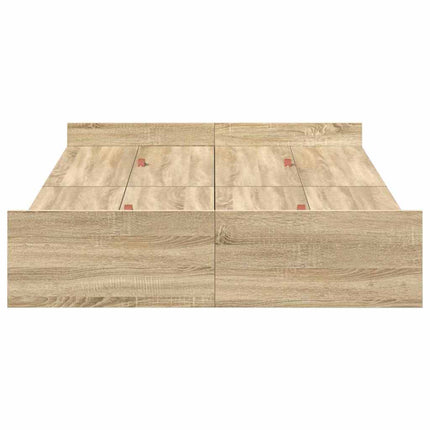 Seng med opbevaring Sonoma eg 120 x 200 cm Konstrueret træ