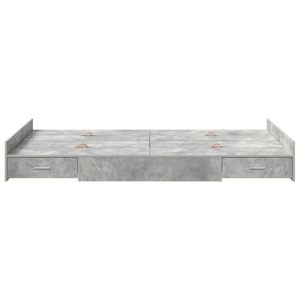 Seng med opbevaring Beton Grå 120 x 200 cm Konstrueret træ