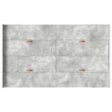 Seng med opbevaring Beton Grå 120 x 200 cm Konstrueret træ