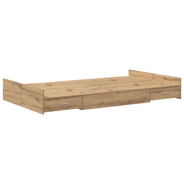 Seng med opbevaring Artisan Egetræ 120 x 200 cm Konstrueret træ