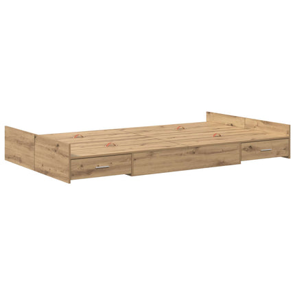 Seng med opbevaring Artisan Egetræ 120 x 200 cm Konstrueret træ