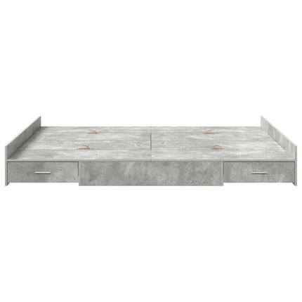 Seng med opbevaring Beton Grå 140 x 190 cm Konstrueret træ