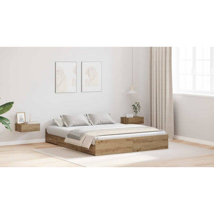 Seng med opbevaring Artisan Egetræ 140 x 190 cm Konstrueret træ