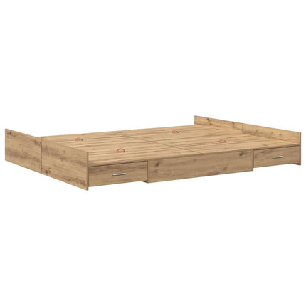 Seng med opbevaring Artisan Egetræ 140 x 190 cm Konstrueret træ