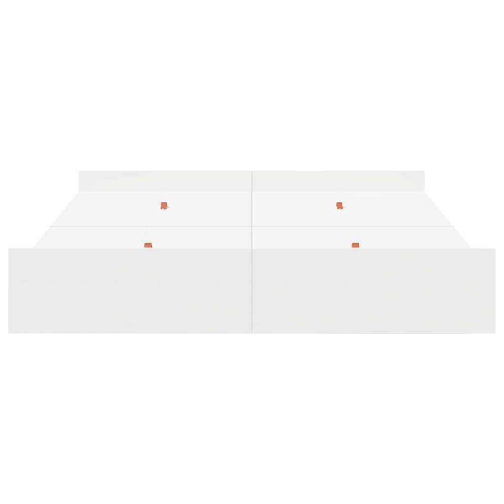 Seng med opbevaring Hvid 135 x 190 cm Konstrueret træ