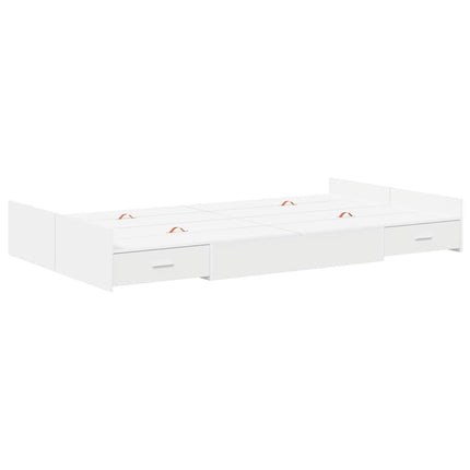 Seng med opbevaring med dør Hvid 120 x 190 cm Konstrueret træ
