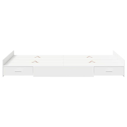 Seng med opbevaring med dør Hvid 120 x 190 cm Konstrueret træ