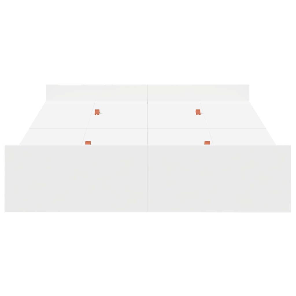 Seng med opbevaring Hvid 120 x 190 cm Konstrueret træ