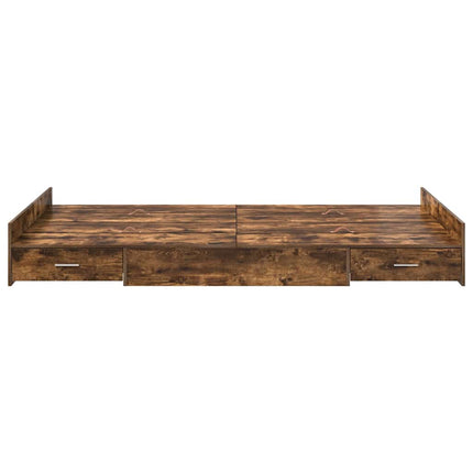 Seng med opbevaring Røget eg 120 x 190 cm Konstrueret træ