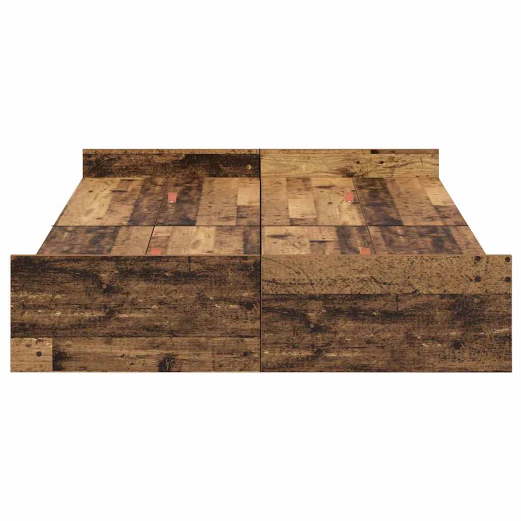 Seng med opbevaring Gammelt træ 120 x 190 cm Konstrueret træ