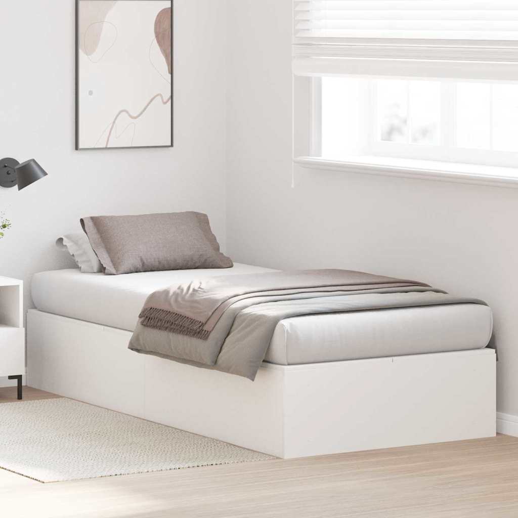 Seng med opbevaring Hvid 80 x 200 cm Konstrueret træ