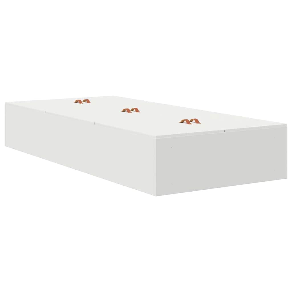 Seng med opbevaring Hvid 80 x 200 cm Konstrueret træ
