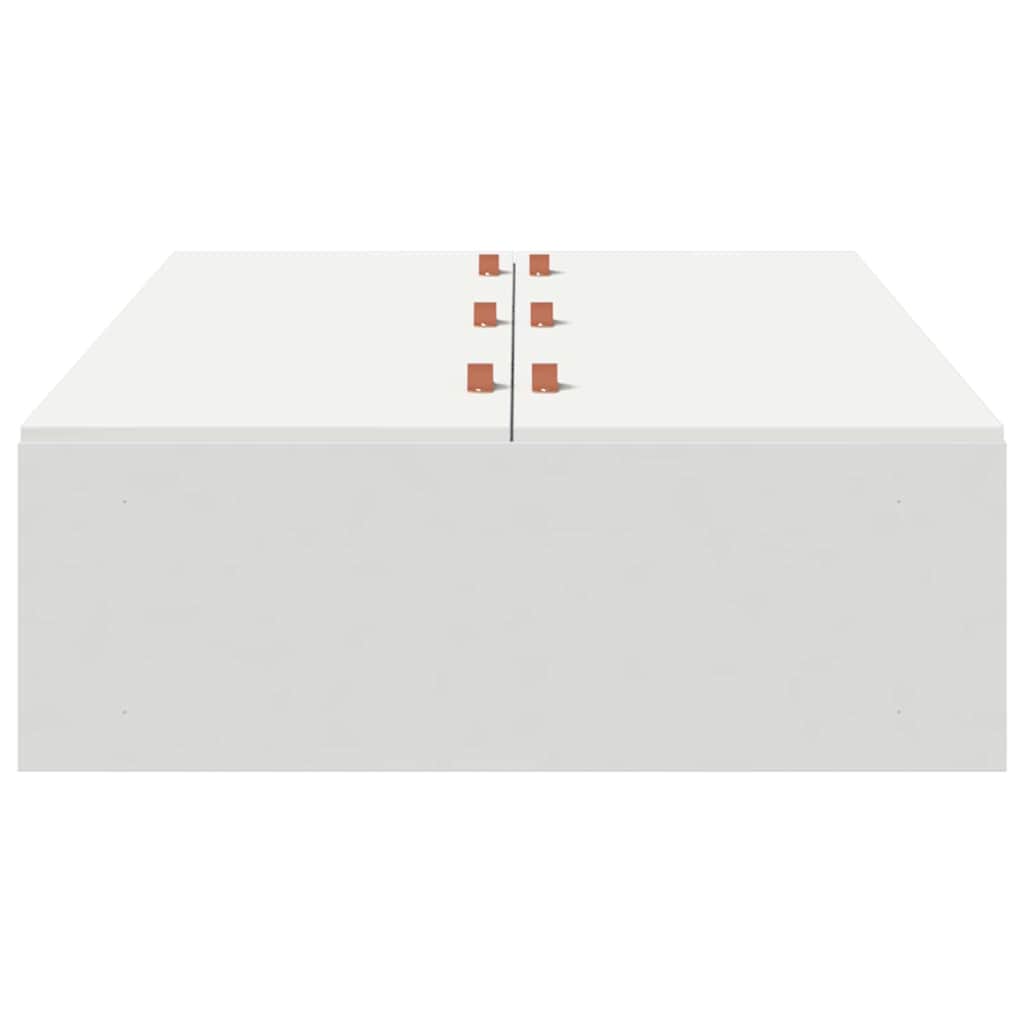 Seng med opbevaring Hvid 80 x 200 cm Konstrueret træ