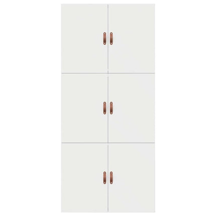 Seng med opbevaring med dør Hvid 80 x 200 cm Konstrueret træ