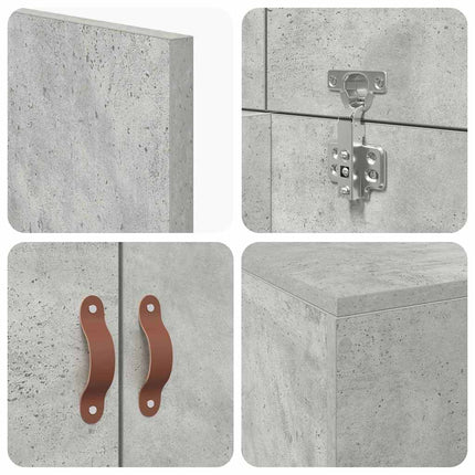 Seng med opbevaring Beton Grå 80 x 200 cm Konstrueret træ