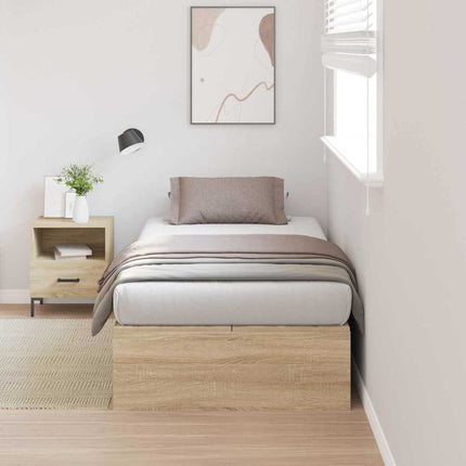 Seng med opbevaring Sonoma eg 90 x 200 cm Konstrueret træ
