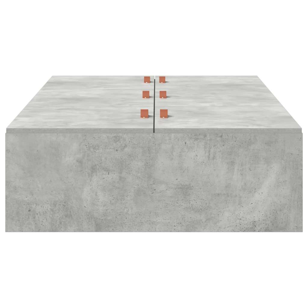 Seng med opbevaring Beton Grå 90 x 200 cm Konstrueret træ