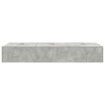 Seng med opbevaring Beton Grå 90 x 200 cm Konstrueret træ