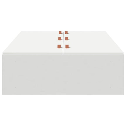 Seng med opbevaring med dør Hvid 100 x 200 cm Konstrueret træ