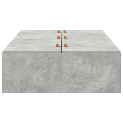 Seng med opbevaring Beton Grå 100 x 200 cm Konstrueret træ