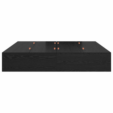 Seng med opbevaring Sort eg 200 x 200 cm Konstrueret træ