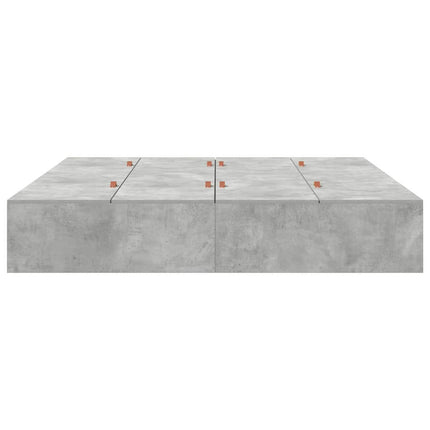 Seng med opbevaring Beton Grå 200 x 200 cm Konstrueret træ