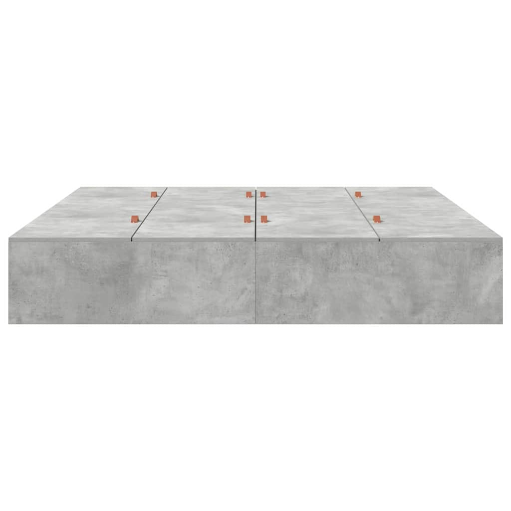 Seng med opbevaring Beton Grå 200 x 200 cm Konstrueret træ