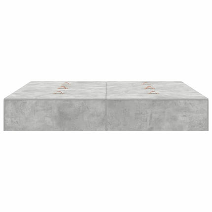 Seng med opbevaring Beton Grå 200 x 200 cm Konstrueret træ