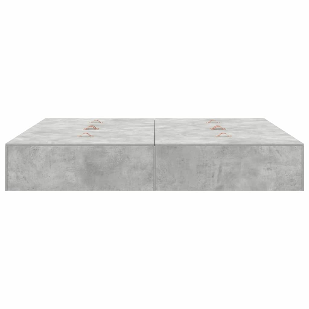 Seng med opbevaring Beton Grå 200 x 200 cm Konstrueret træ
