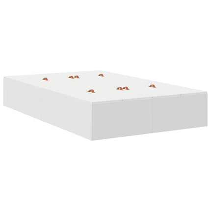 Seng med opbevaring Hvid 120 x 200 cm Konstrueret træ
