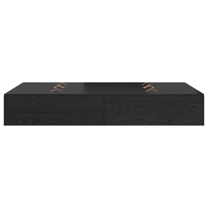 Seng med opbevaring Sort eg 120 x 200 cm Konstrueret træ