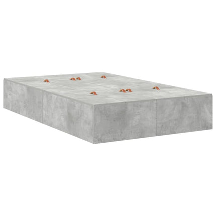 Seng med opbevaring Beton Grå 120 x 200 cm Konstrueret træ