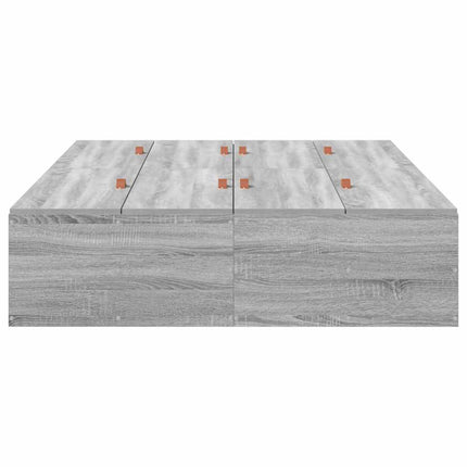Seng med opbevaring Grå Sonoma 120 x 200 cm Konstrueret træ