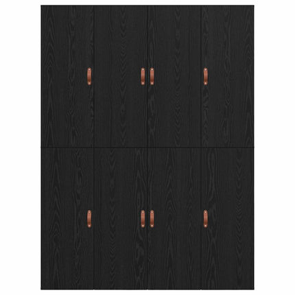 Seng med opbevaring Sort eg 140 x 200 cm Konstrueret træ