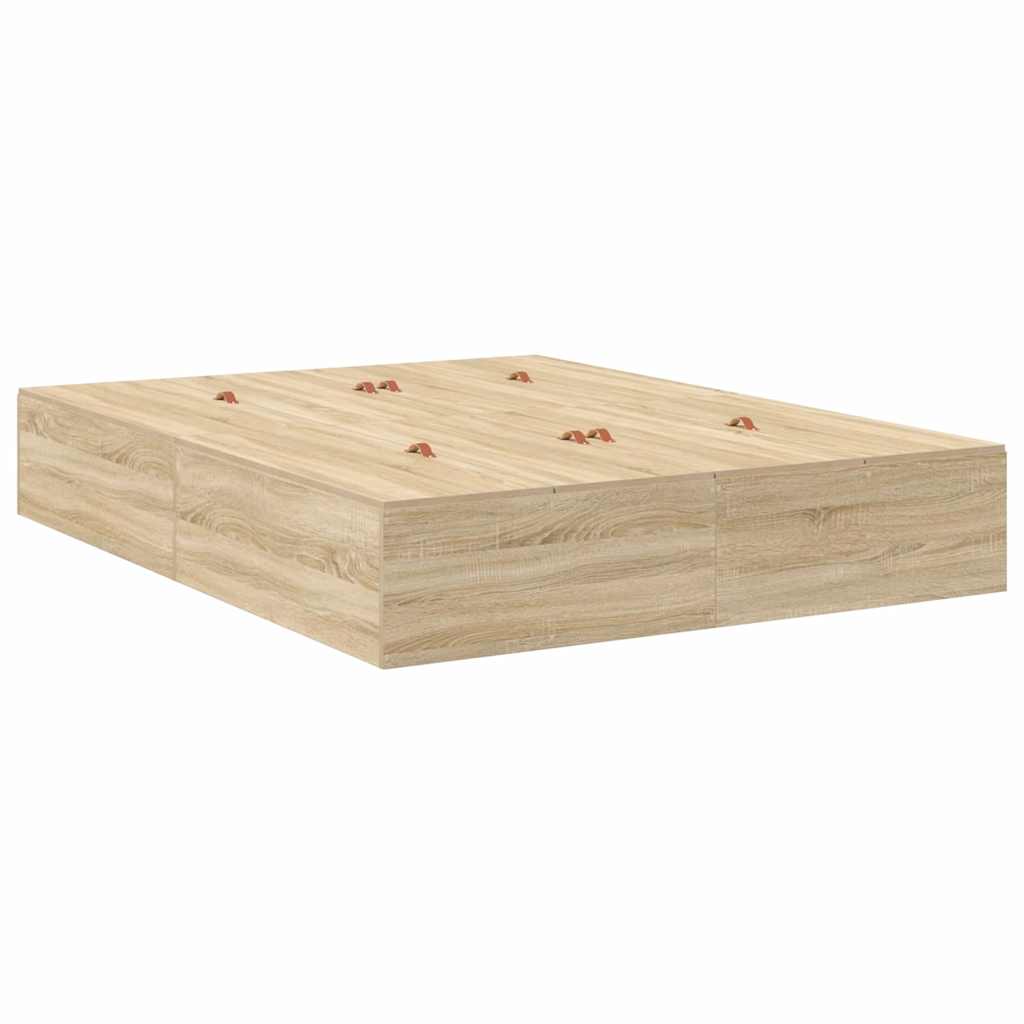 Seng med opbevaring Sonoma eg 140 x 200 cm Konstrueret træ