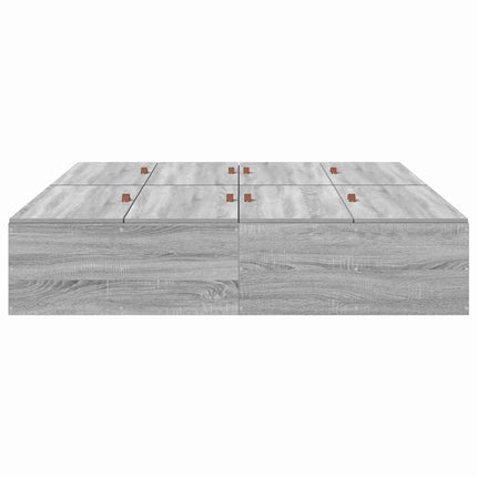 Seng med opbevaring Grå Sonoma 140 x 200 cm Konstrueret træ