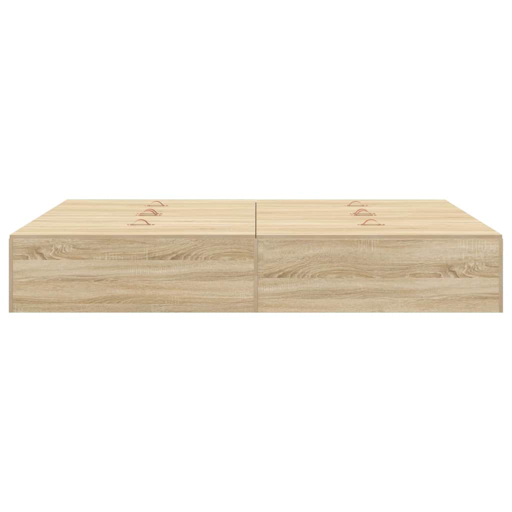 Seng med opbevaring Sonoma eg 150 x 200 cm Konstrueret træ