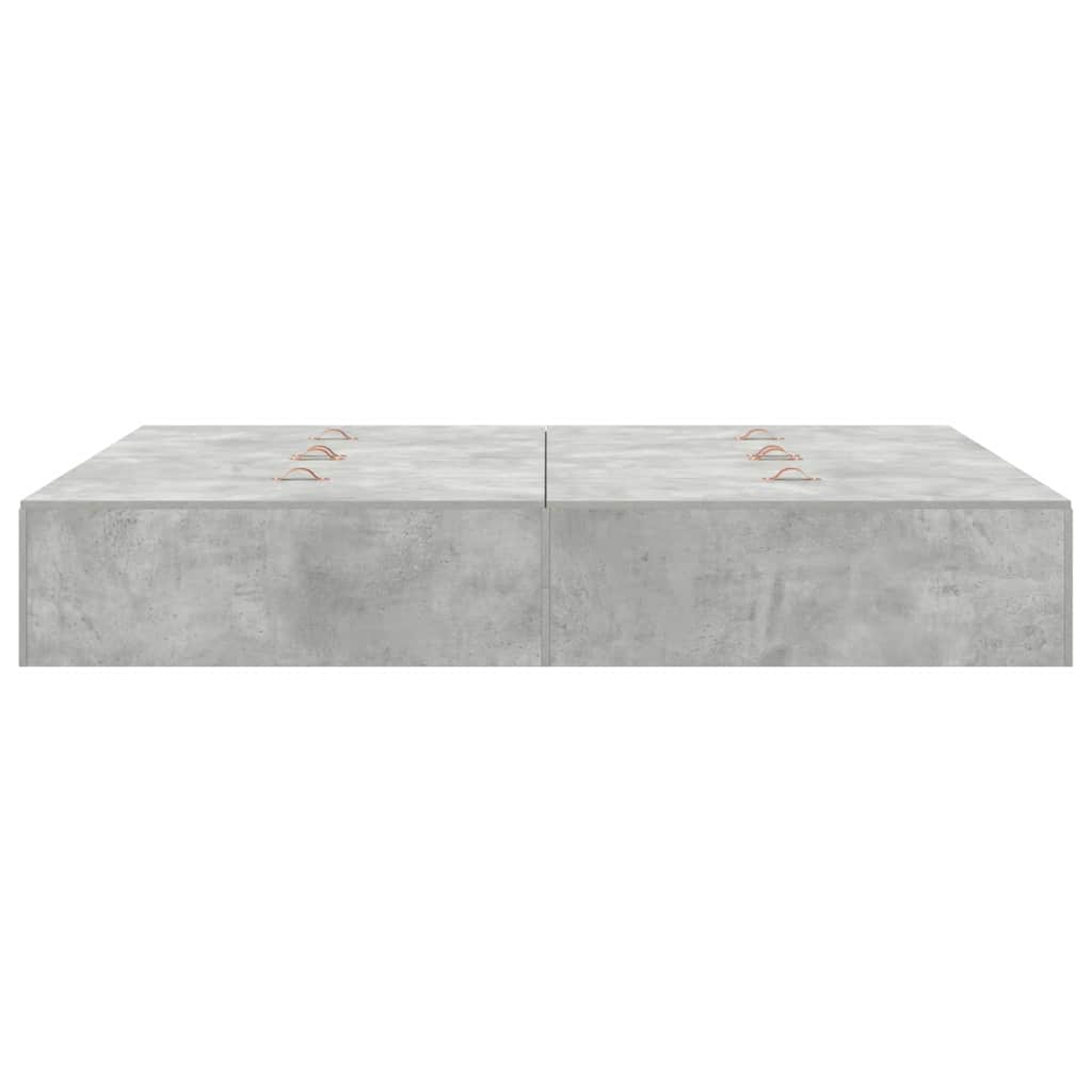Seng med opbevaring Beton Grå 150 x 200 cm Konstrueret træ