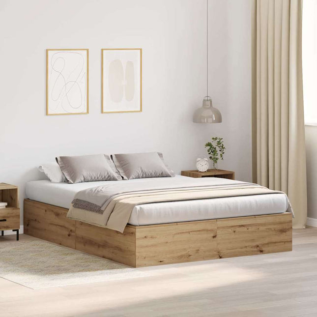 Seng med opbevaring Artisan Egetræ 150 x 200 cm Konstrueret træ