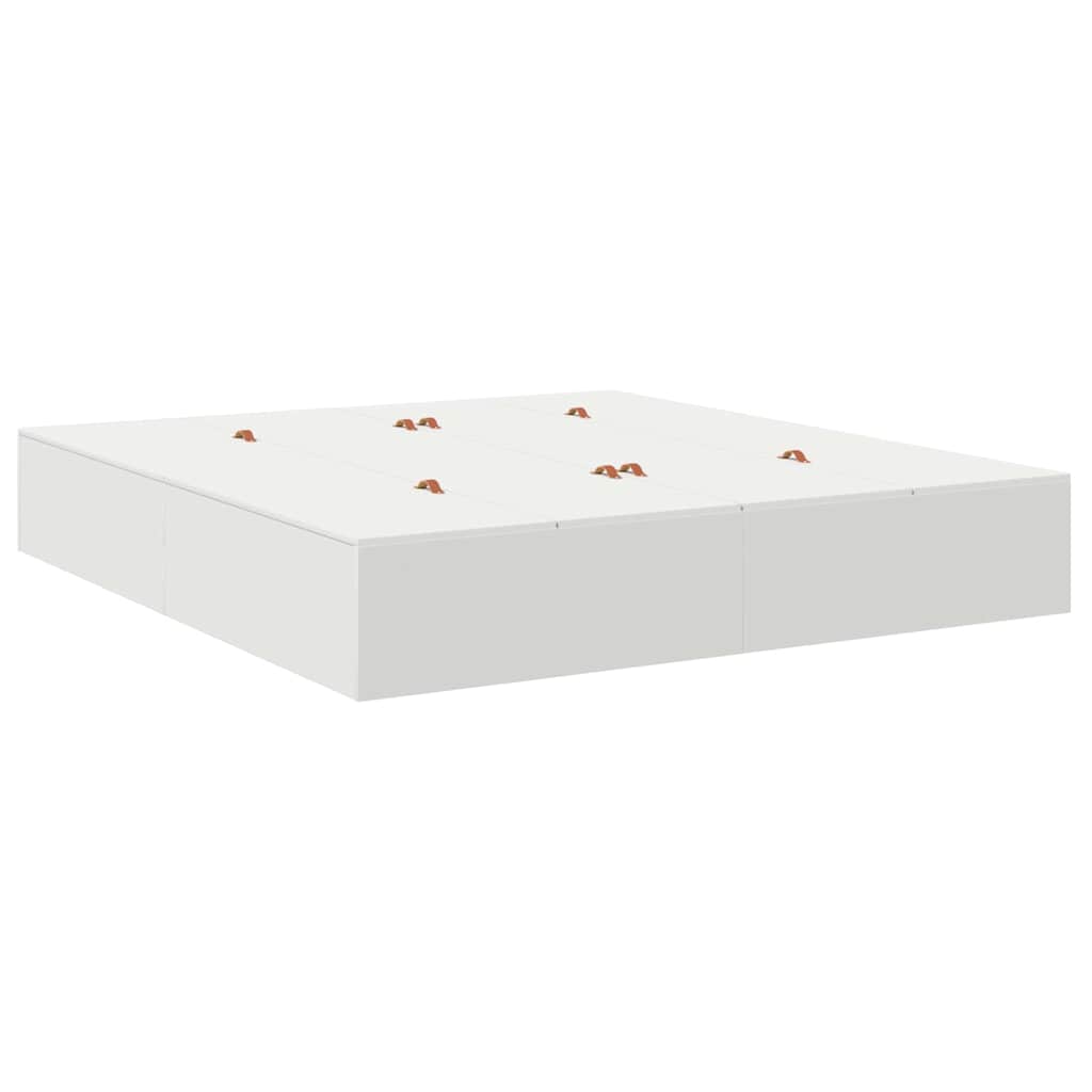 Seng med opbevaring Hvid 180 x 200 cm Konstrueret træ