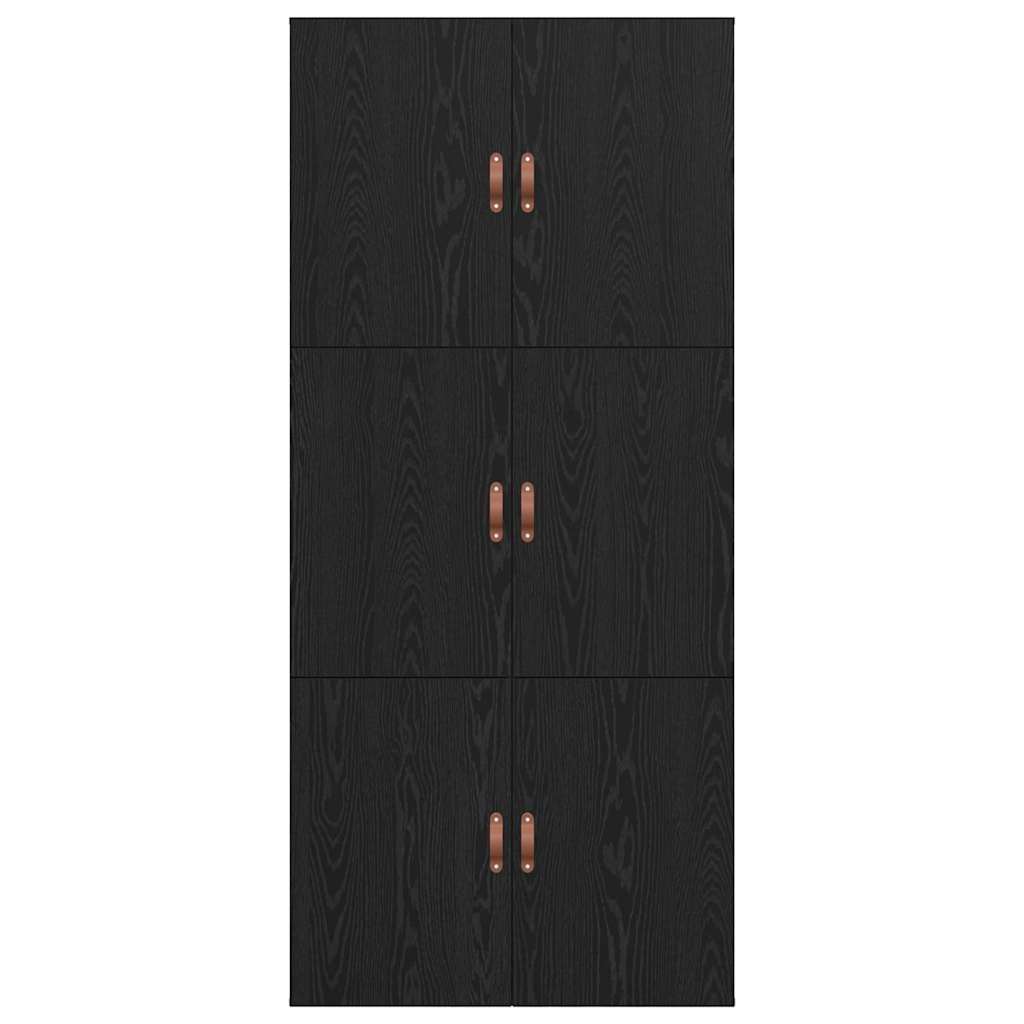 Seng med opbevaring Sort eg 70 x 190 cm Konstrueret træ