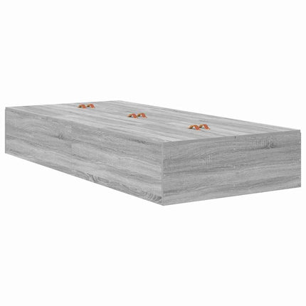 Seng med opbevaring Grå Sonoma 70 x 190 cm Konstrueret træ