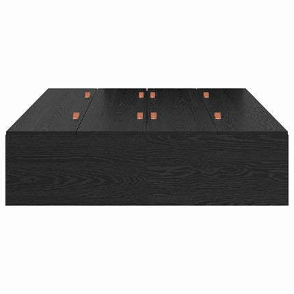 Seng med opbevaring Sort eg 120 x 190 cm Konstrueret træ