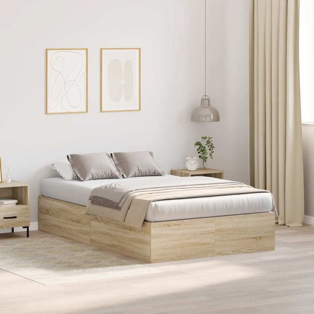 Seng med opbevaring Sonoma eg 120 x 190 cm Konstrueret træ